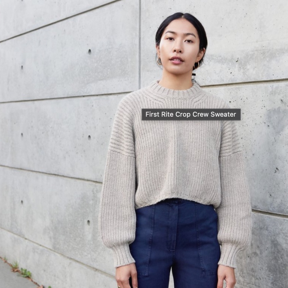 First Rite Crop Crew Sweater Alpaca Wool